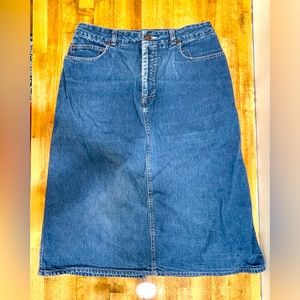 Vintage Calvin Klein Denim Skirt size 14 Midi length.
